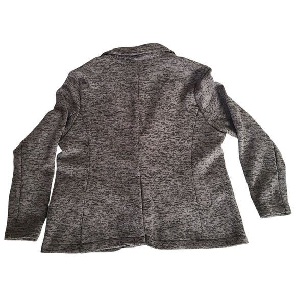 Lands End Women's Gray Textured Blazer Jacket XL/P 18 Polyester Soft Comfy - Picture 2 of 11